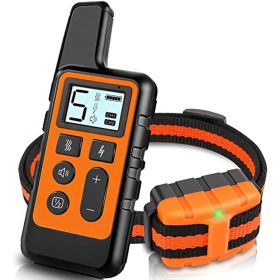 Dog Training Collar; Waterproof Shock Collars for Dog with Remote Range 1640 ft; 3 Training Modes; Beep; Vibration and Shock; Rechargeable Electr