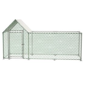 10x3FT Metal Chicken Coop Run Backyard Hen House Poultry Habitat Cage w/Cover