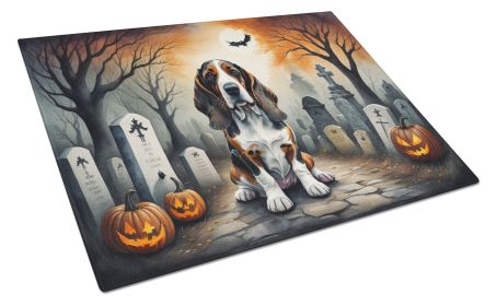 NEW Basset Hound Spooky Halloween Glass Cutting Board Decorative Tempered Glass Kitchen Cutting and Serving Board Large Size Chopping Board