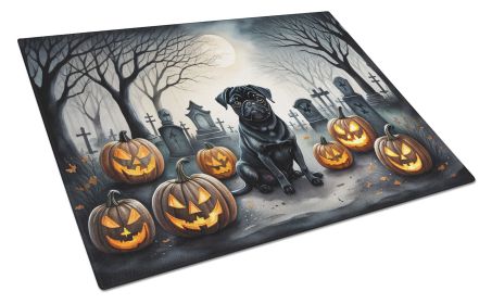 NEW Black Pug Spooky Halloween Glass Cutting Board Decorative Tempered Glass Kitchen Cutting and Serving Board Large Size Chopping Board