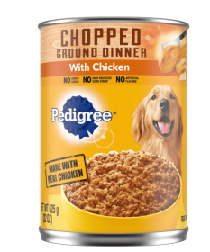 PEDIGREE Chopped Ground Dinner Chicken Wet Dog Food for Adult Dog, 22 oz. Can