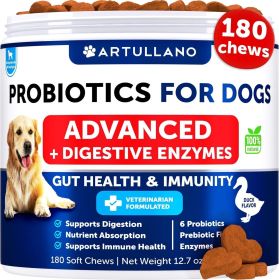 Probiotics for Dogs Support Gut Health Itchy Skin Allergies Immunity Yeast Balance Dog Probiotics and Digestive Enzymes with Prebiotics Reduce Diarrhe