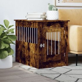 Dog Crate Furniture Smoked Oak 21.7"x31.5"x26.8" Engineered Wood