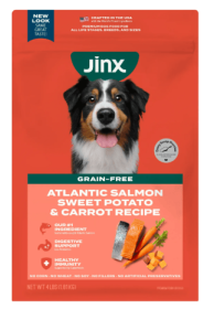 Jinx Salmon, Sweet Potato & Carrot Dry Dog Food, Grain Free, 4 lb. Bag