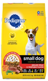 PEDIGREE Small Dog Complete Nutrition Adult Dry Dog Food Grilled Steak and Vegetable Flavor, 14 lb. Bag