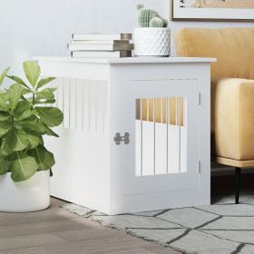 Dog Crate Furniture White 21.7"x29.5"x25.6" Engineered Wood