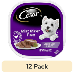 Cesar Classic Loaf In Sauce Grilled Chicken Wet Dog Food, 3.5 Oz Easy Peel Tray (12 pack)