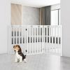 36 Inch Folding Wooden Freestanding Pet Gate Dog Gate with 360° Flexible Hinge