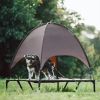 Elevated Pet Dog Bed Tent with Canopy, Pet Puppy Bed Outdoor Tent House, Breathable Portable Dog Cushion with Sun Canopy Double-Layer Camp Tent